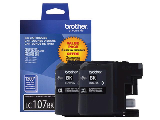 Brother LC107 Super High Yield Ink Cartridge - 2 Pack
