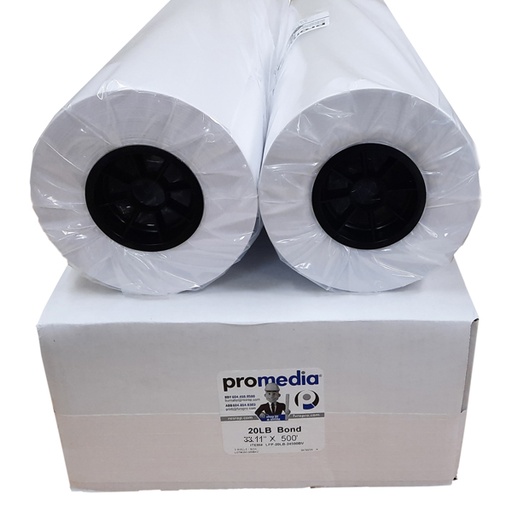 [LFP-20LB-33500BV] ProMedia 20lb Bond Paper 33" x 500' White (3" Core) (Box of 2)
